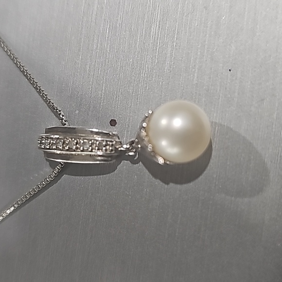 Vintage Alfredo Villasana Steriling silver w diamonds & genuine Akoya Pearl ♥️ - Picture 5 of 7